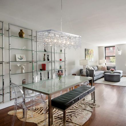 مصباح معلق من الحديد المطلي بالكروم مرصع بأحجار الراين، صنع في إيطاليا، مناسب للديكور الداخلي - أفريقيا Viadurini