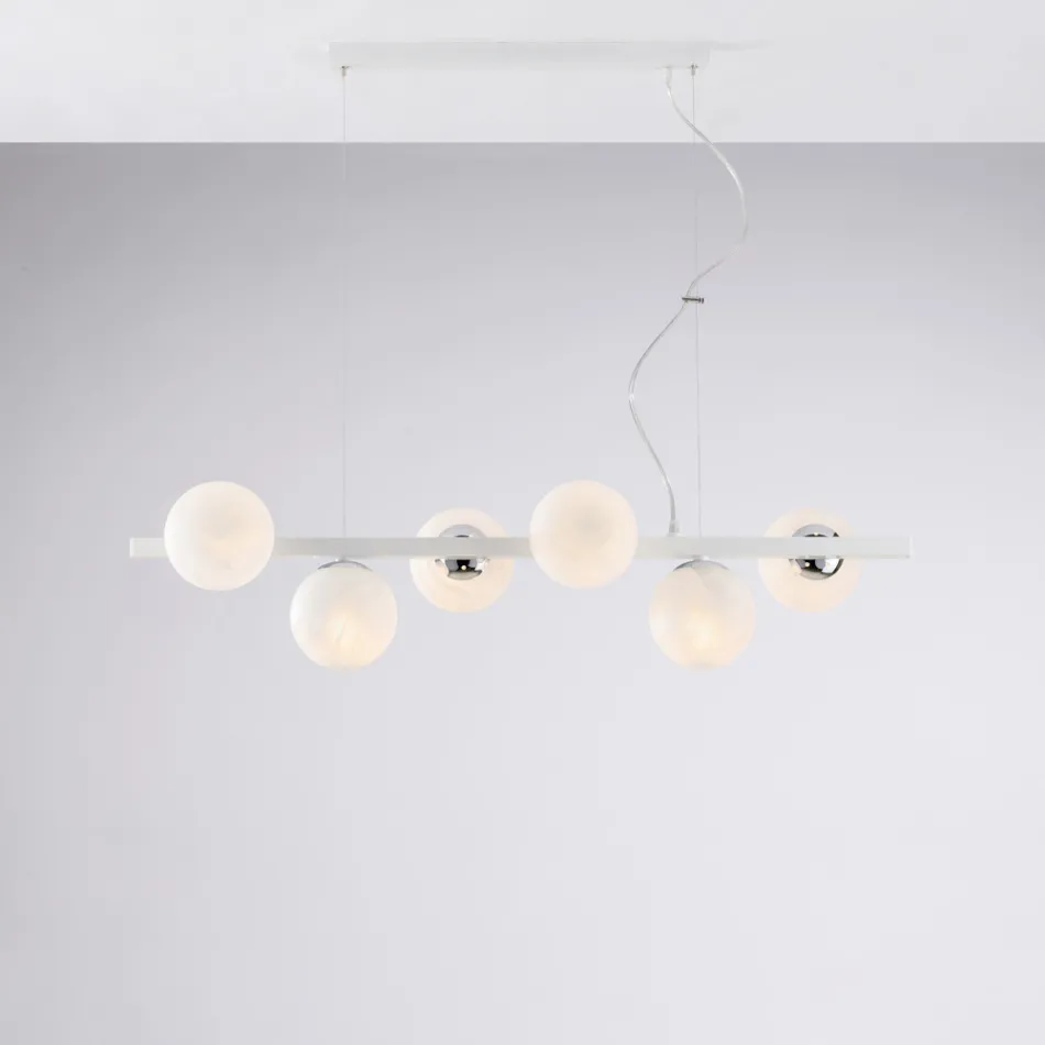 مصباح معلق من الحديد المطلي، صنع في إيطاليا، للديكور الداخلي - برلين Viadurini