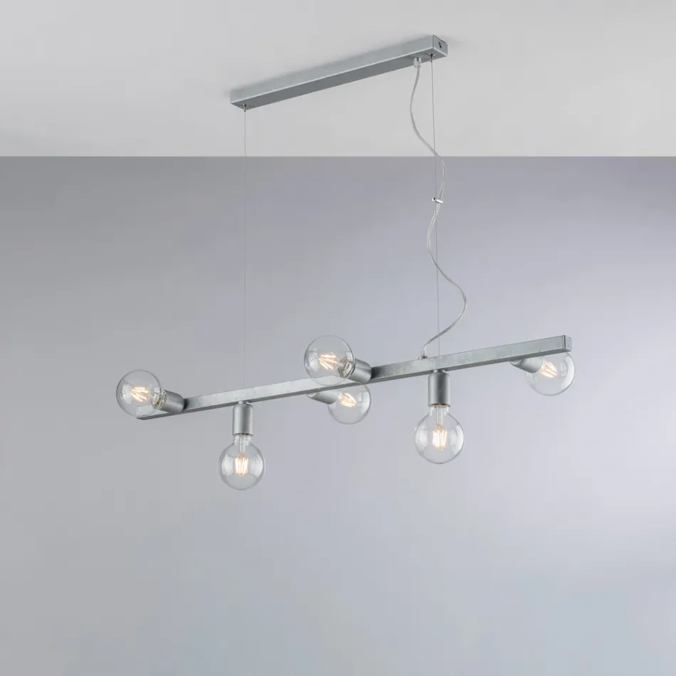 مصباح معلق من الحديد المطلي، صنع في إيطاليا، للديكور الداخلي - فيرونا Viadurini