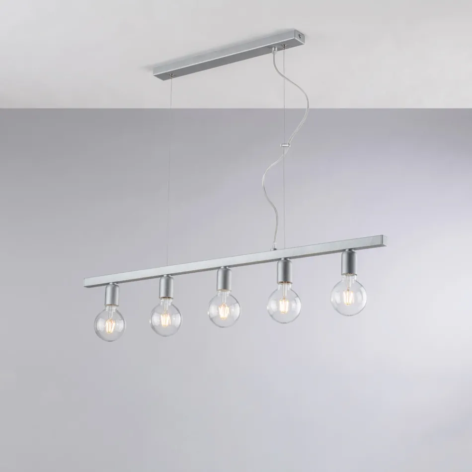 مصباح معلق من الحديد المطلي، صنع في إيطاليا، للديكور الداخلي - فيرونا Viadurini