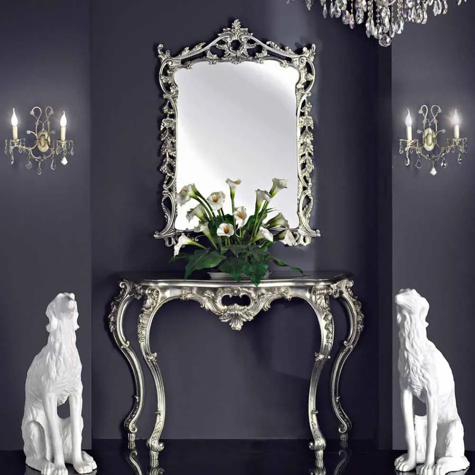 مرآة حائط ووحدة تحكم خشبية وبيانو مصنوع يدويًا في إيطاليا جياكومو Viadurini