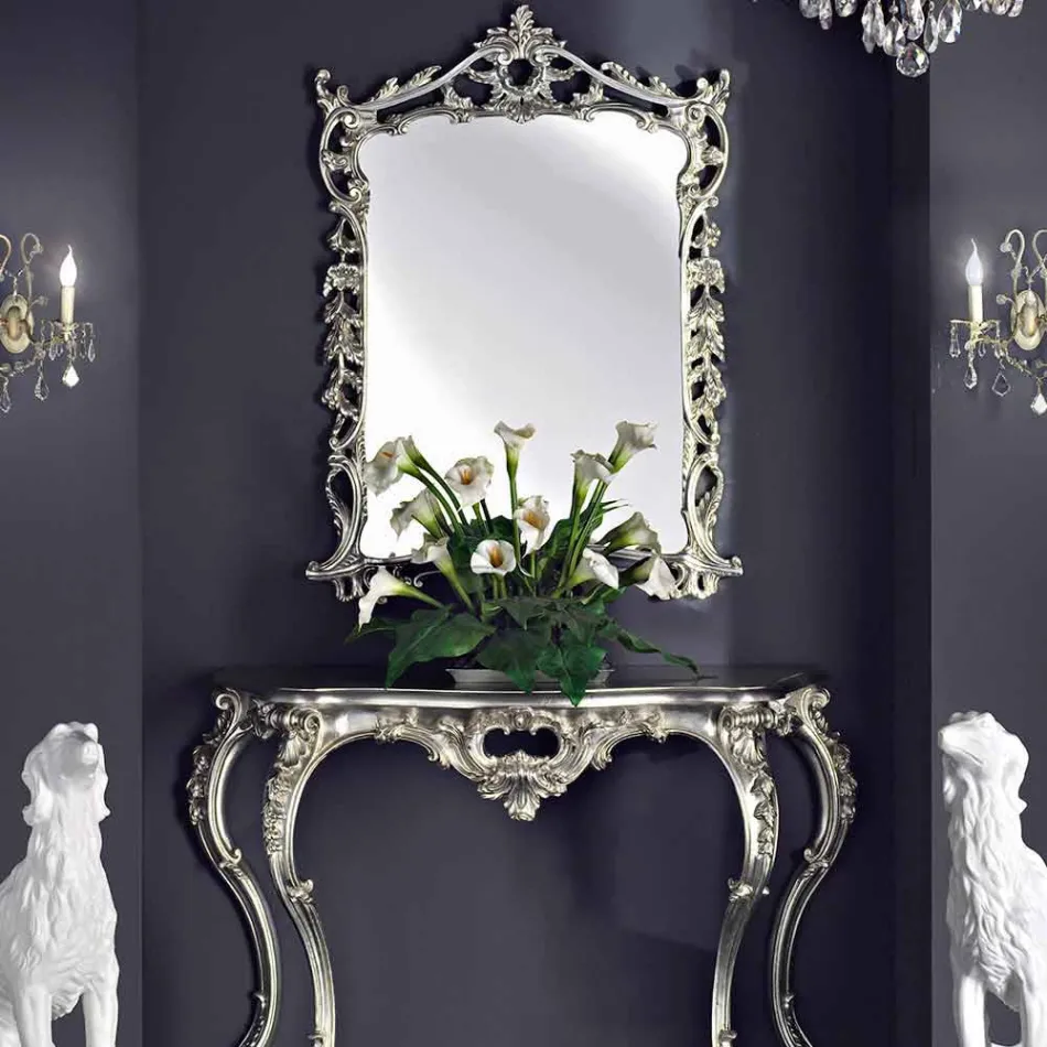 مرآة حائط ووحدة تحكم خشبية وبيانو مصنوع يدويًا في إيطاليا جياكومو Viadurini