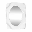 مرآة الحائط البيضاء المعاصرة ديفا، صنع في إيطاليا Viadurini