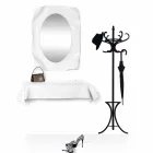 مرآة الحائط البيضاء المعاصرة ديفا، صنع في إيطاليا Viadurini