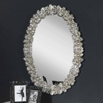 مرآة حائط حديثة مصنوعة يدويًا من خشب التنوب في إيطاليا فيليبو Viadurini