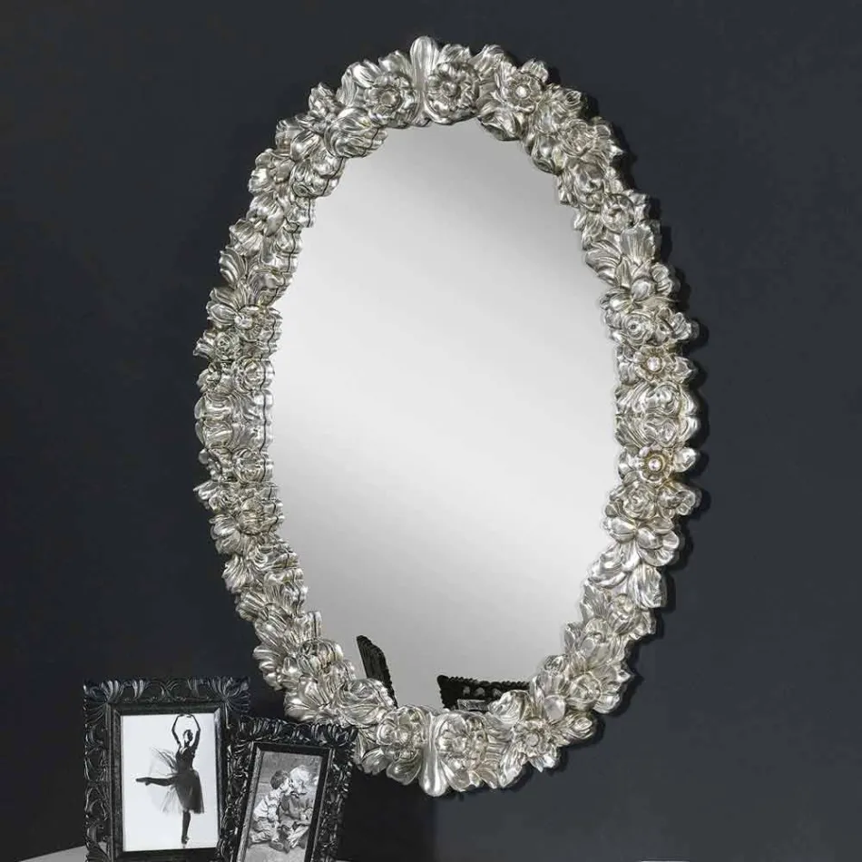 مرآة حائط حديثة مصنوعة يدويًا من خشب التنوب في إيطاليا فيليبو Viadurini