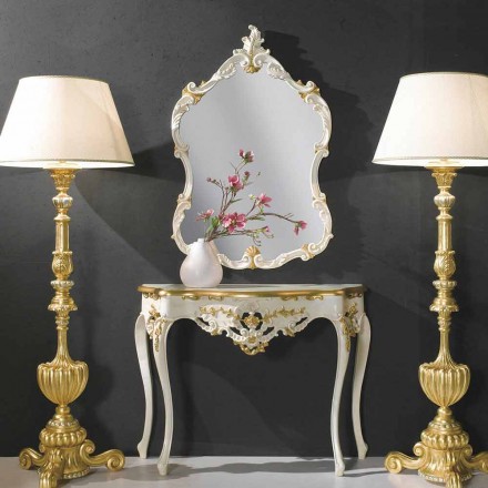 مرآة حائط من خشب التنوب، كونسول، مصنوعة في إيطاليا، سطح من مادة MDF، جيانلوكا Viadurini