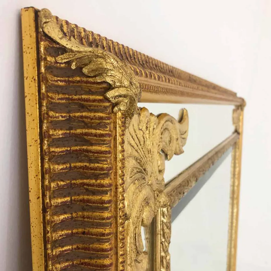 مرآة حائط مستطيلة من الخشب، صنعت في إيطاليا، فالنتينو Viadurini