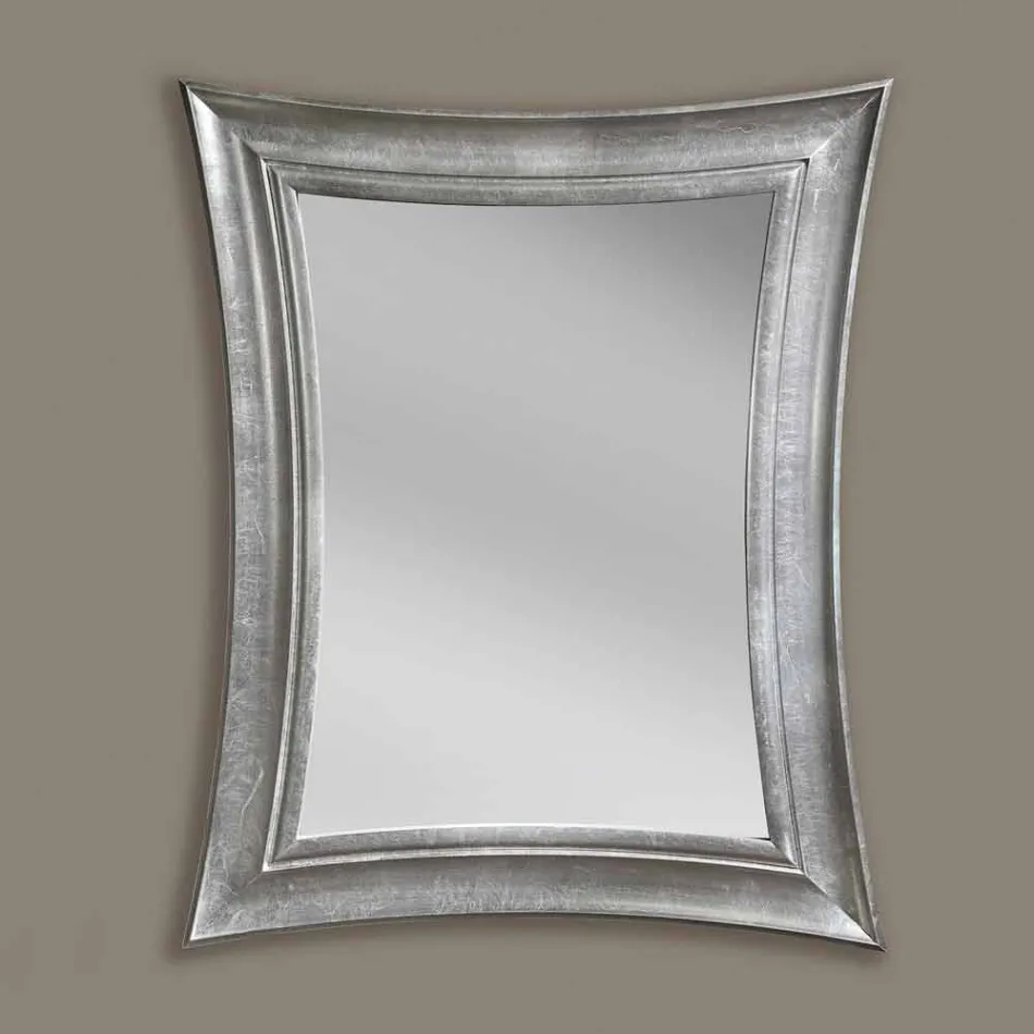 مرآة حائط خشبية مستطيلة الشكل من ساندرو مصنوعة يدويًا في إيطاليا Viadurini