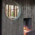 مرآة ذات قاعدة زجاجية مطلية باللون الرمادي الداكن محفورة، صنعت في إيطاليا - أوريجانو Viadurini