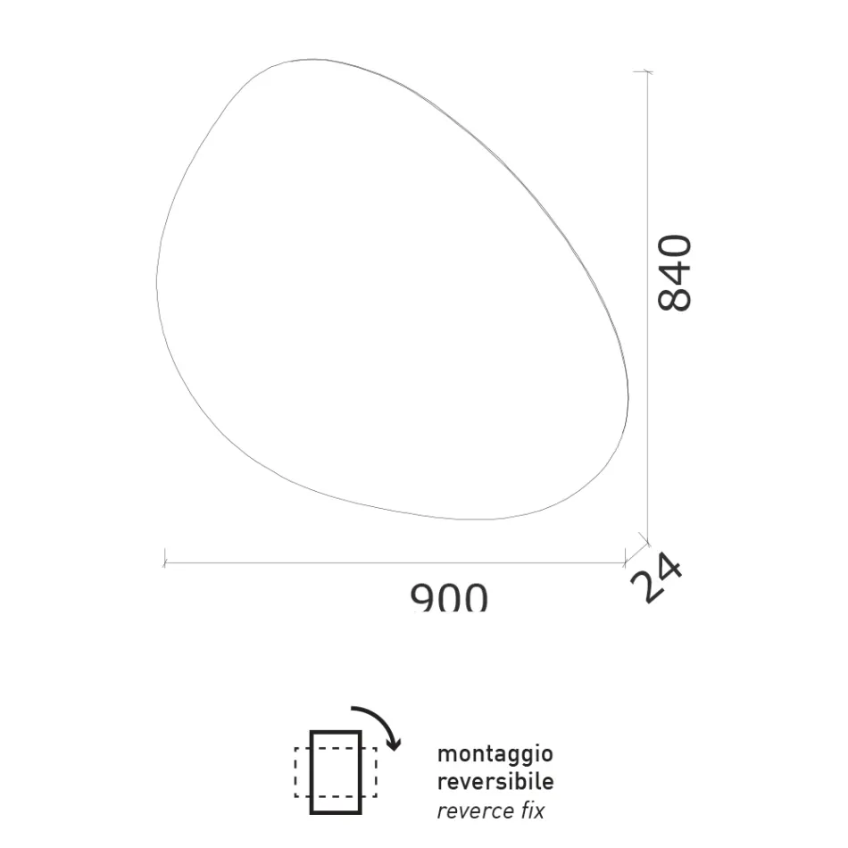 مرآة بإضاءة خلفية LED قابلة للعكس، صنع في إيطاليا - محادثة Viadurini