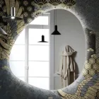 مرآة بإضاءة خلفية LED قابلة للعكس، صنع في إيطاليا - محادثة Viadurini