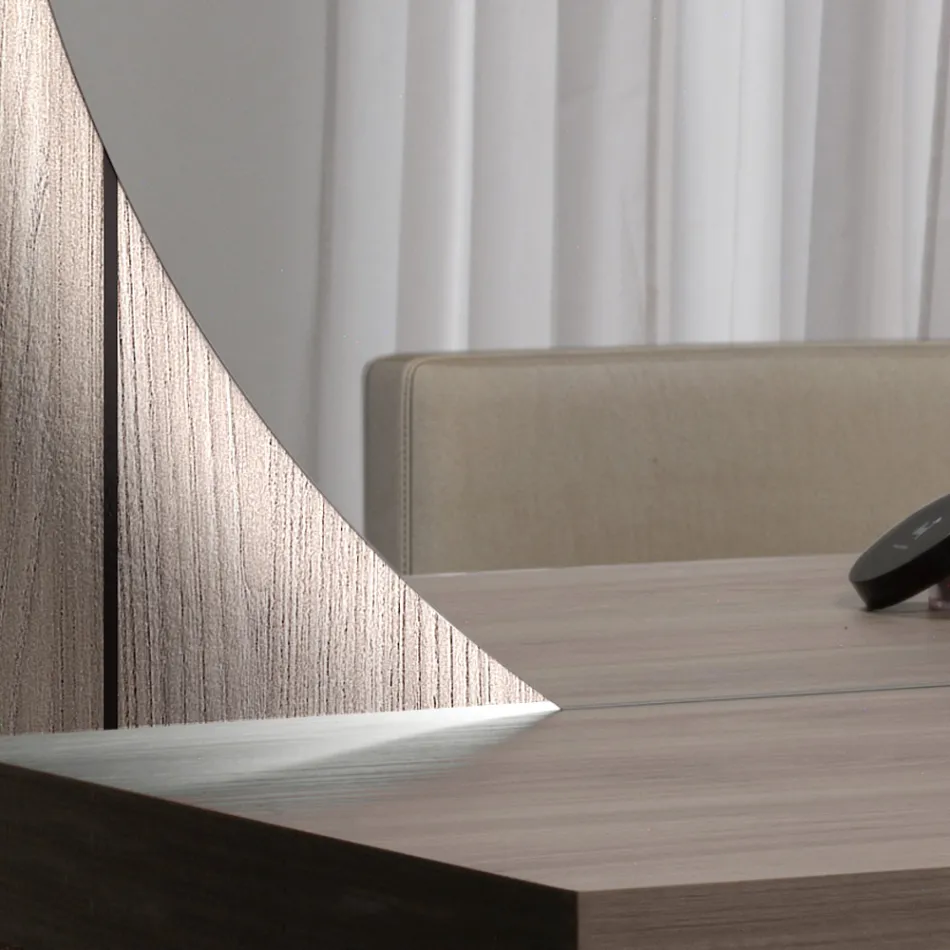 مرآة بإضاءة خلفية LED فقط على الجانب الدائري صنع في إيطاليا - صنع Viadurini