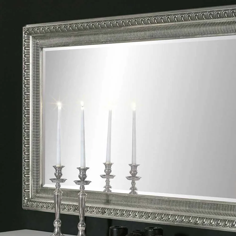 مرآة حائط خشبية حديثة مصنوعة يدويًا من كلاوديو بتصميم عصري Viadurini