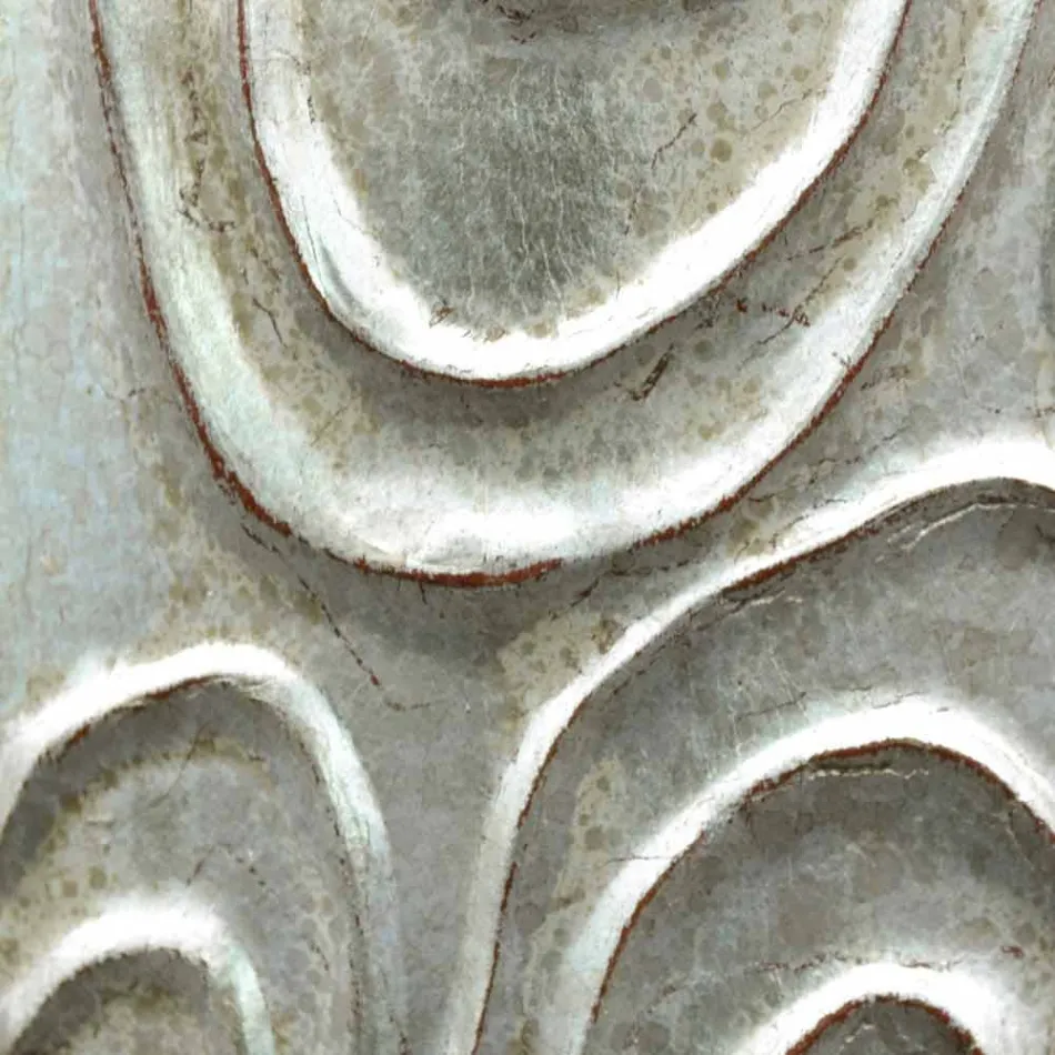 مرآة حائط ذهبية وبيضاء وفضية مصنوعة من خشب أوجينيو صنع في إيطاليا Viadurini