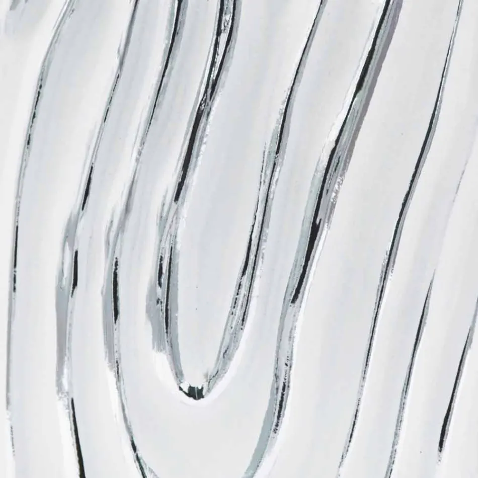 مرآة حائط ذهبية وبيضاء وفضية مصنوعة من خشب أوجينيو صنع في إيطاليا Viadurini