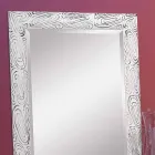 مرآة حائط ذهبية وبيضاء وفضية مصنوعة من خشب أوجينيو صنع في إيطاليا Viadurini