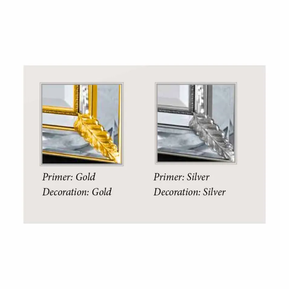 مرآة حائط فضية/ذهبية من الخشب، مصنوعة يدويًا بالكامل في إيطاليا، صموئيل Viadurini