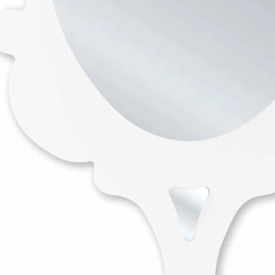 مرآة حائط بيضاء بإطار مزخرف من إنتاج شركة سنو في إيطاليا Viadurini