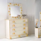 مرآة حائط بتصميم مزين بزهرة الورد Viadurini