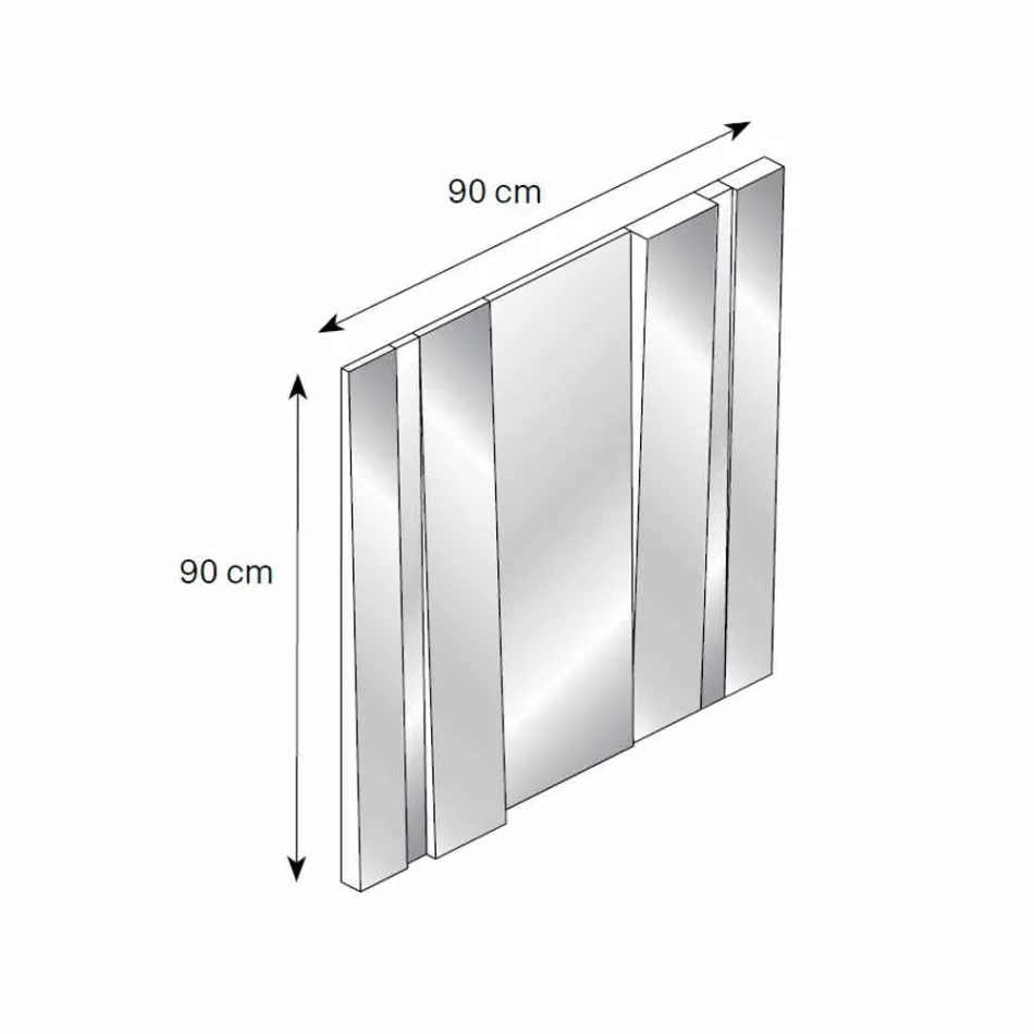 مرآة حائط بتصميم عصري من الزجاج والمعدن، صنع في إيطاليا - بالينو Viadurini