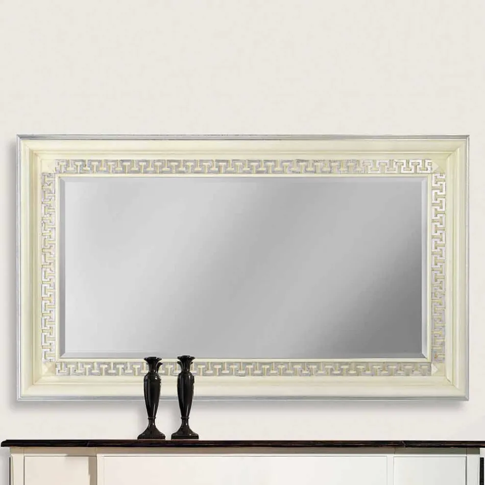 مرآة حائط مصنوعة يدويًا من خشب التنوب في إيطاليا Maicol Viadurini