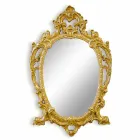 مرآة حائط بيضاوية خشبية مصنوعة يدويًا في إيطاليا روبرتو Viadurini