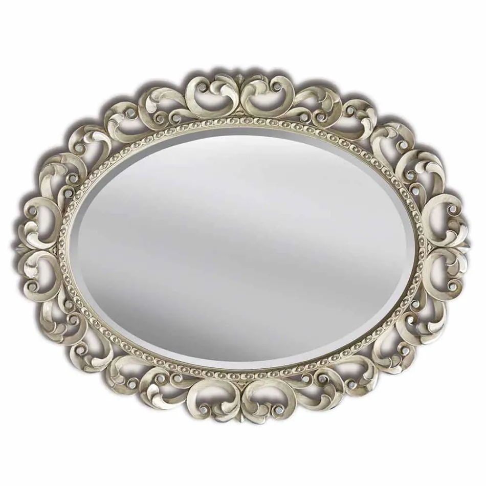 مرآة حائط حديثة مصنوعة يدويًا من خشب التنوب في إيطاليا داريو Viadurini