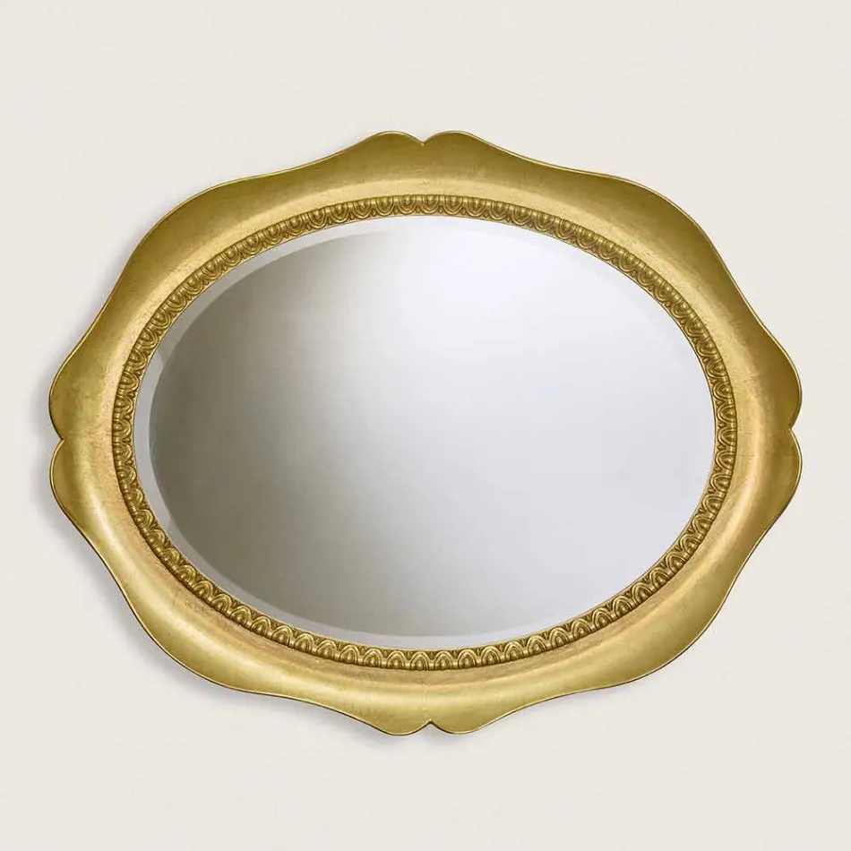 مرآة حائط مصنوعة يدويًا من خشب التنوب في إيطاليا فرانكو Viadurini