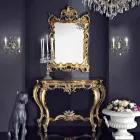 مرآة حائط خشبية ولوح MDF مصنوع في إيطاليا، سطح طاولة أندريا Viadurini