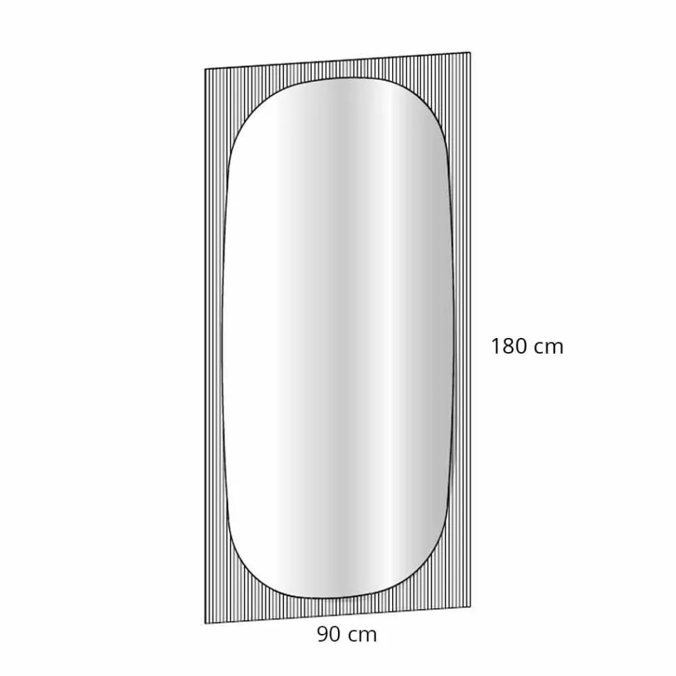 مرآة حائط حديثة بلون برونزي، صنع في إيطاليا - باندوليرو Viadurini