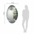 مرآة حائط بيضاوية من زجاج كريستالي متموج، صنع في إيطاليا - إكليس Viadurini