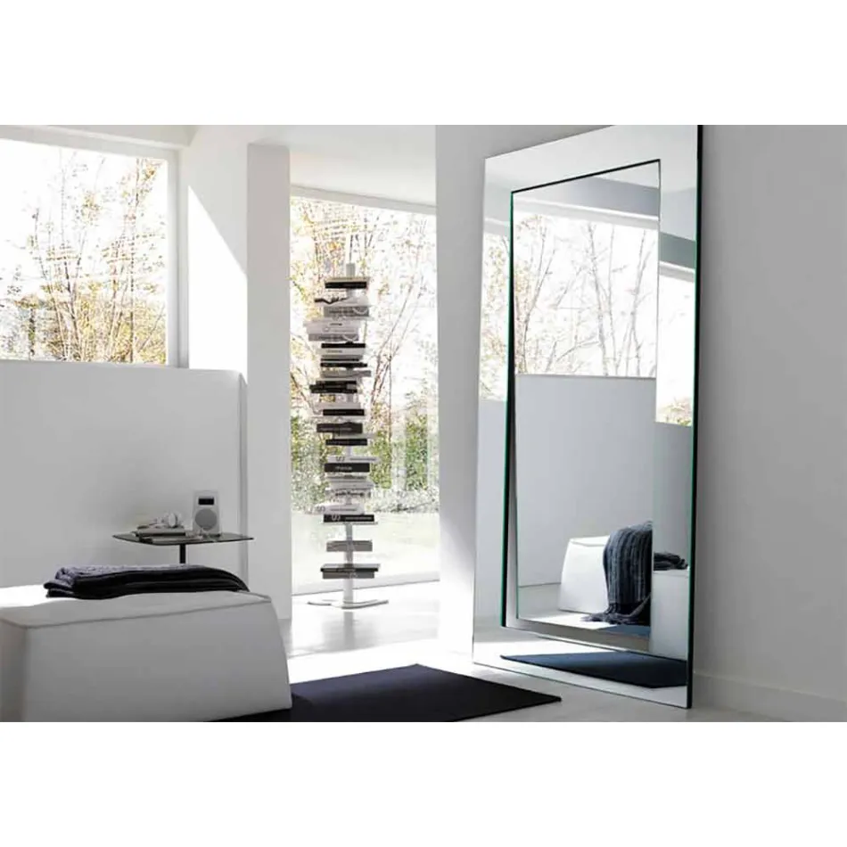 مرآة أرضية مستطيلة بتصميم عصري، صنع في إيطاليا - سالامينا Viadurini