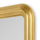 مرآة خشبية مزخرفة يدويًا بورق الذهب، صنع في إيطاليا - نافونا Viadurini
