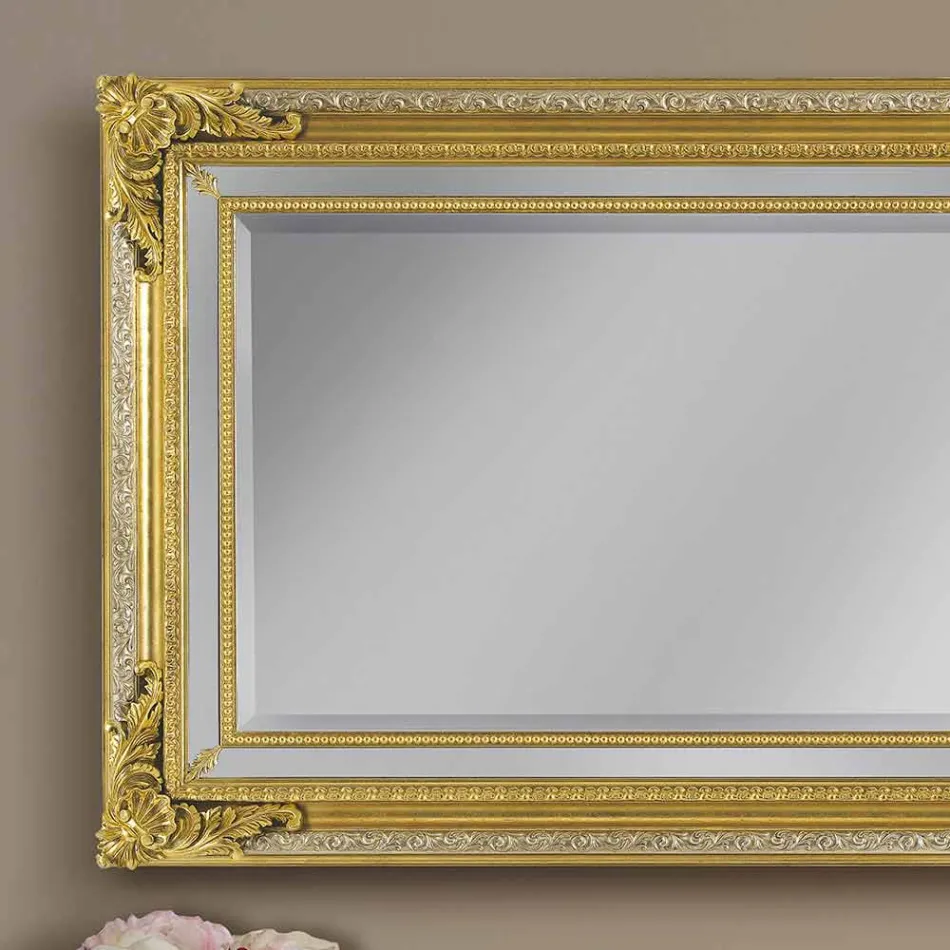 مرآة حائط حديثة مصنوعة يدويًا من خشب التنوب في إيطاليا بواسطة كارلو Viadurini