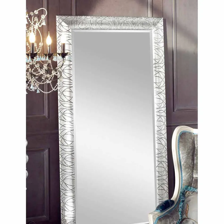 مرآة حائط مستطيلة مصنوعة من خشب التنوب صنع في إيطاليا Achille Viadurini