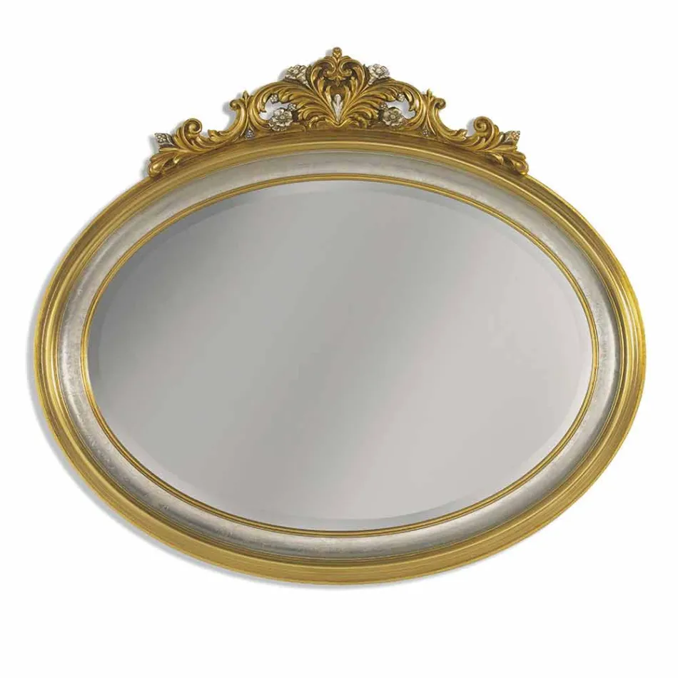 إفريز جدار المرآة من الراتنج وخشب التنوب صنع في إيطاليا ألبرتو Viadurini