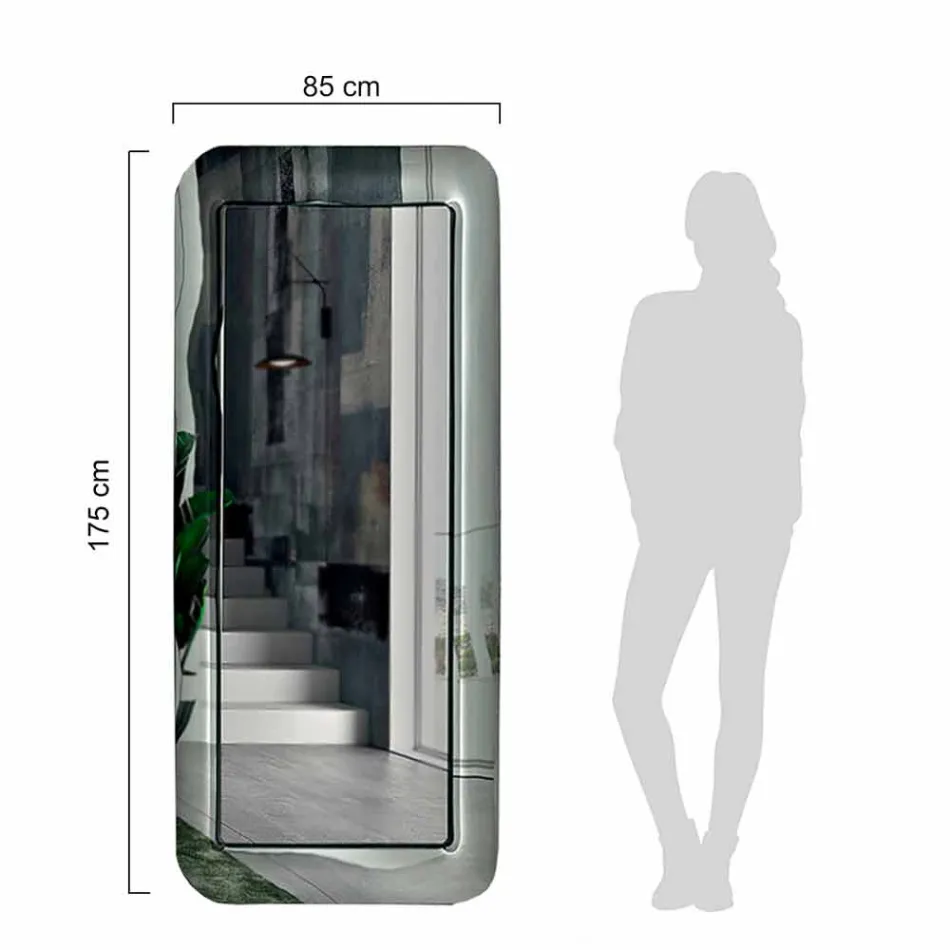 مرآة مستطيلة طويلة بإطار كريستالي، صنع في إيطاليا - لوب Viadurini