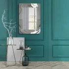 مرآة مستطيلة حديثة بإطار زجاجي منحني، صنع في إيطاليا - فيرا Viadurini