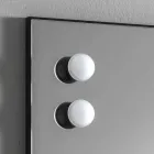 مرآة حائط بمصباحين وإطار من الألومنيوم الأسود صنع في إيطاليا - إطار Viadurini