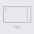 مرآة حائط بمصباحين وإطار من الألومنيوم الأسود صنع في إيطاليا - إطار Viadurini