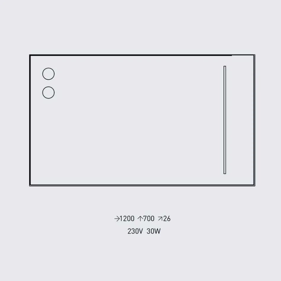 مرآة حائط بمصباحين وإطار من الألومنيوم الأسود صنع في إيطاليا - إطار Viadurini