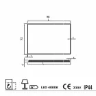 مرآة حائط بحواف ساتان، إضاءة LED، تيسا Viadurini