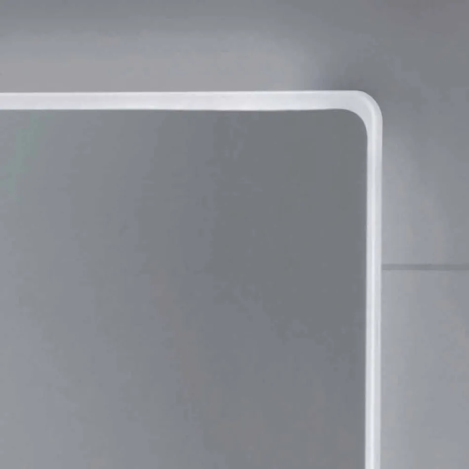 مرآة حائط بحواف ساتان، إضاءة LED، تيسا Viadurini