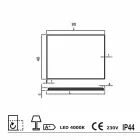 مرآة حائط بحواف ساتان، إضاءة LED، تيسا Viadurini