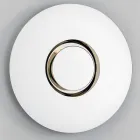 مرآة حائط بتصميم دائري مع معدن ذهبي وقطعة مركزية - ميرال Viadurini