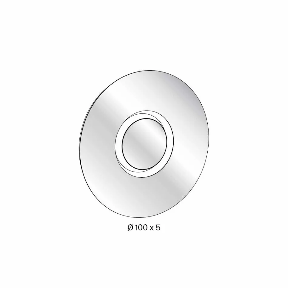 مرآة حائط بتصميم دائري مع معدن ذهبي وقطعة مركزية - ميرال Viadurini