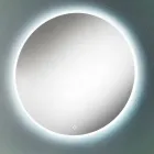 مرآة حائط دائرية بحافة مصقولة بالرمل وإضاءة خلفية LED - زر Viadurini