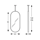 مرآة معدنية معلقة مع إضاءة اختيارية، صنع في إيطاليا - أماديوس Viadurini