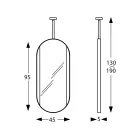 مرآة معدنية معلقة مع إضاءة اختيارية، صنع في إيطاليا - أماديوس Viadurini
